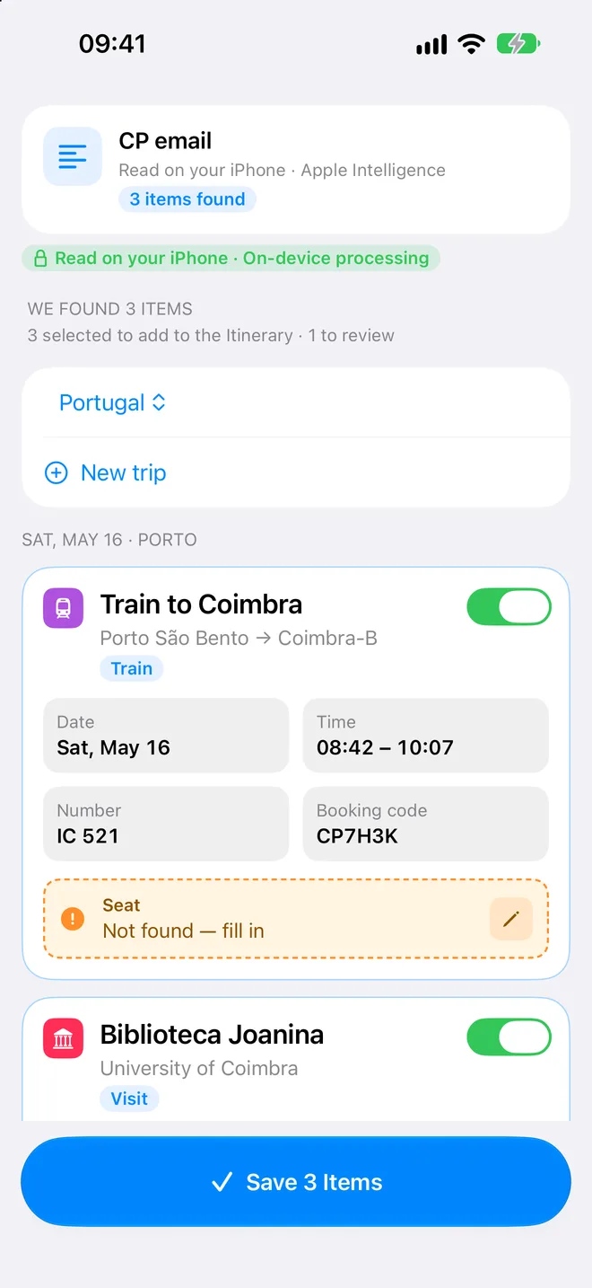 Importing bookings