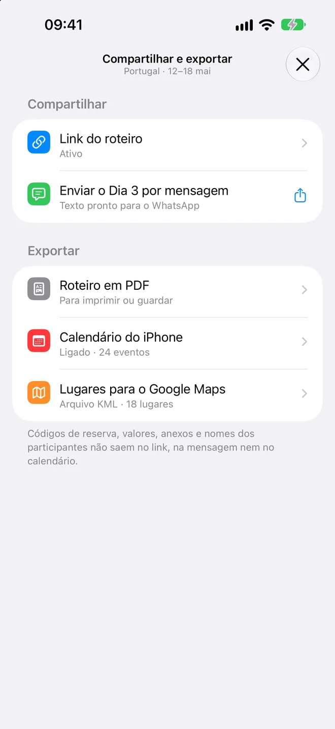 Compartilhar o roteiro